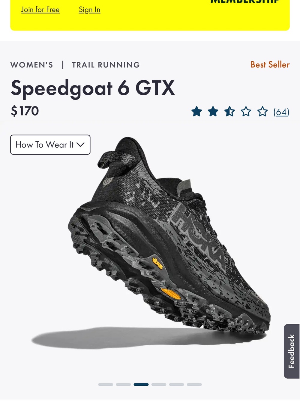 Gently used Hoka women’s Speedgoat 6 GTX
